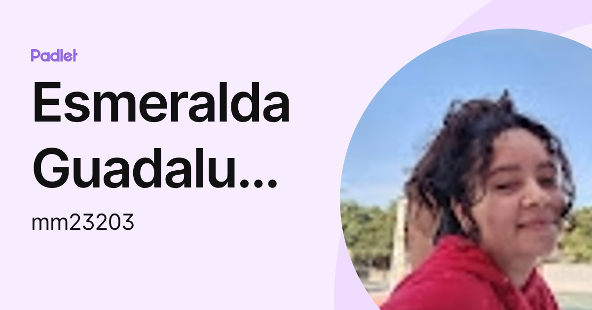 Esmeralda Guadalupe Miranda Martínez (mm23203) profile | Padlet