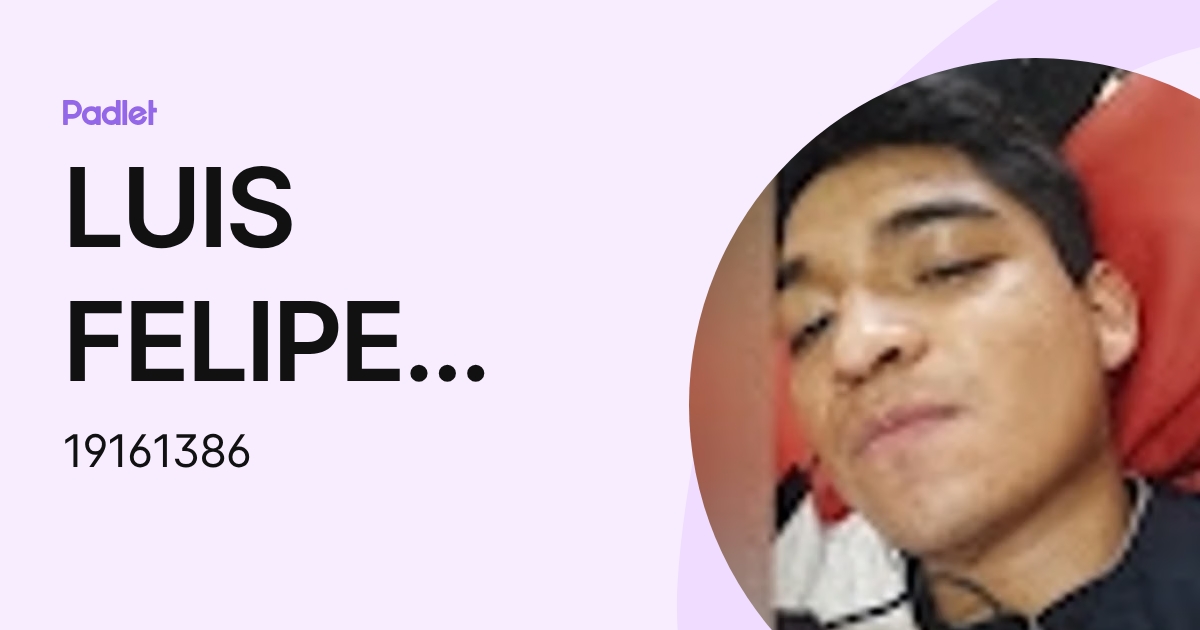 LUIS FELIPE RAMIREZ ARREORTUA (19161386) profile | Padlet