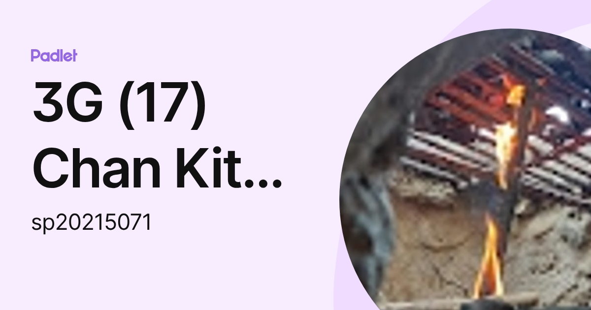 3G (17) Chan Kit Sum (sp20215071) profile | Padlet