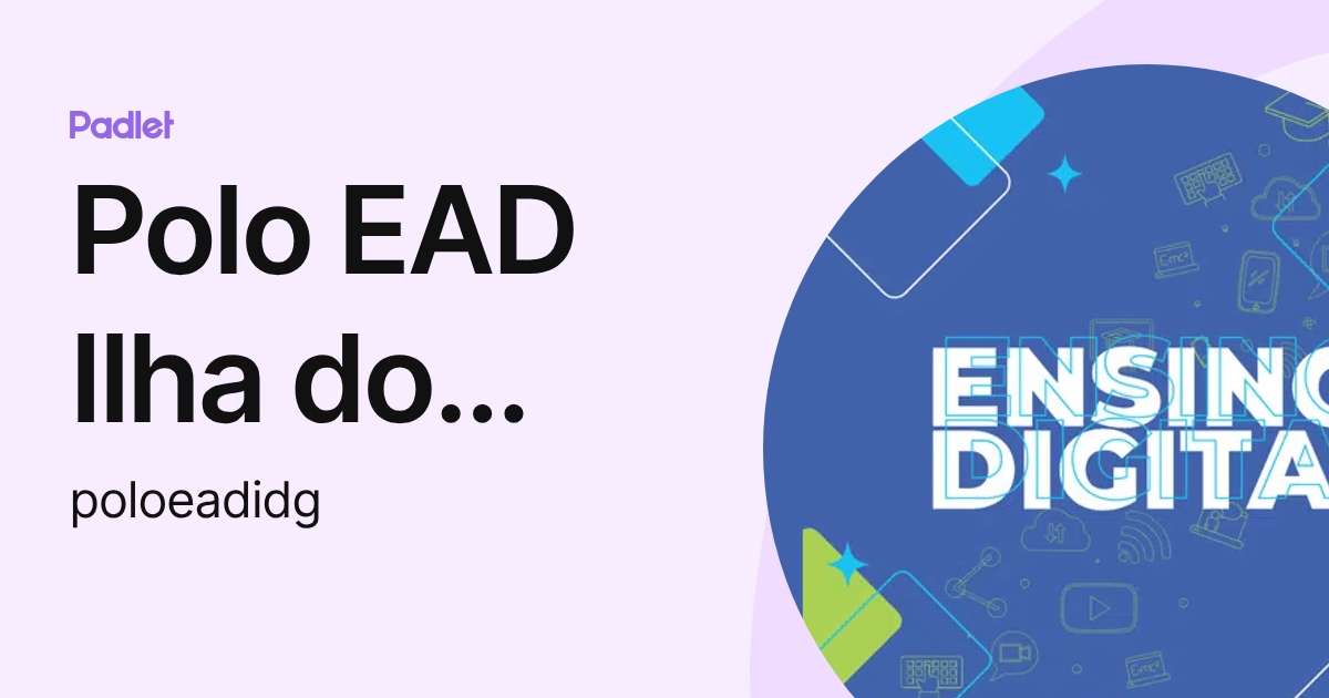 Polo EAD Ilha do Governador (poloeadidg) profile | Padlet