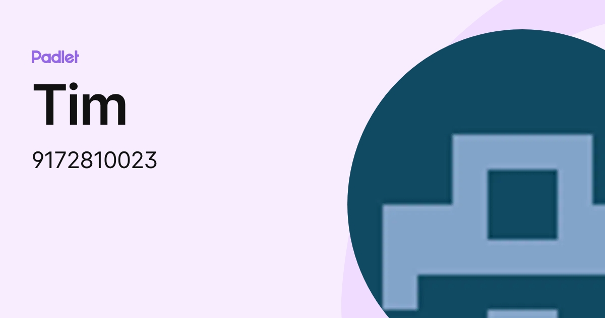 Tim (9172810023) profile | Padlet