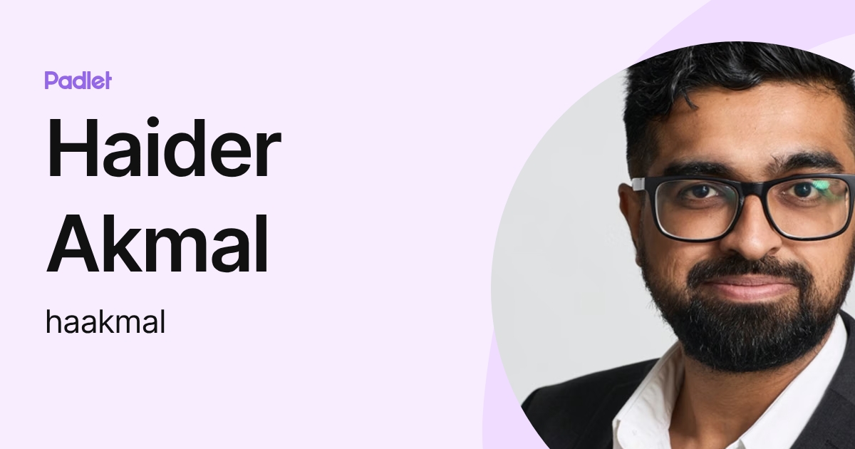 Haider Ali Akmal (haakmal) profile | Padlet