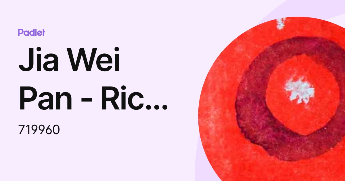 Jia Wei Pan - Rick Hansen SS (2542) (719960) profile | Padlet