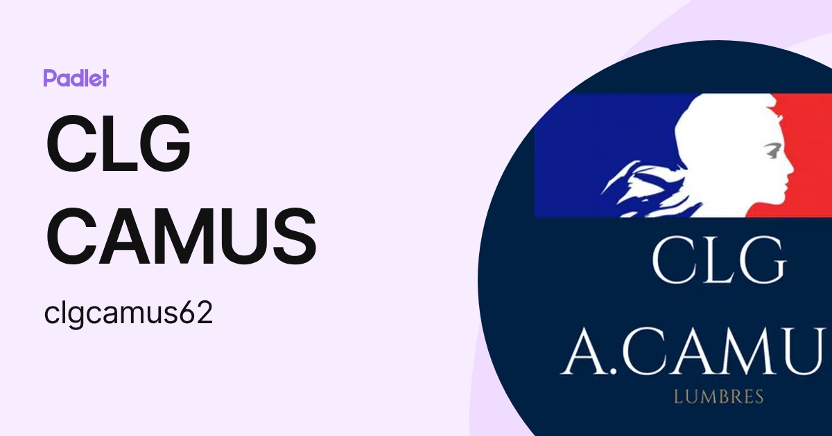 CLG CAMUS (clgcamus62) profile | Padlet