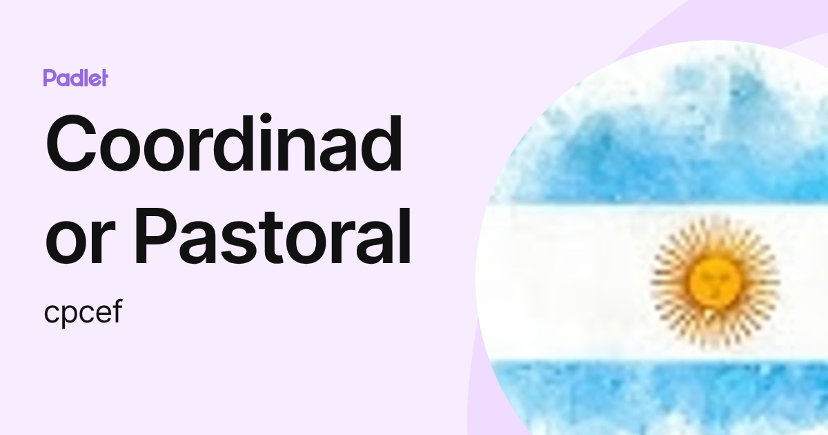 Coordinador Pastoral (cpcef) profile | Padlet