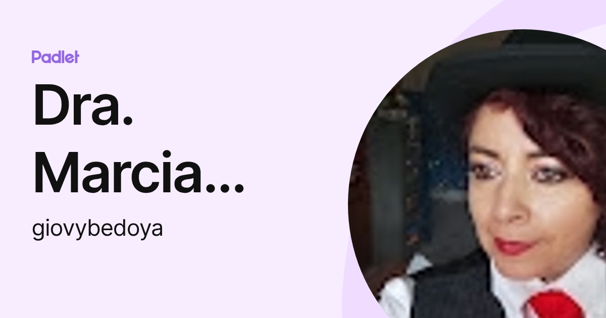 Dra. Marcia Giovanna Bedoya Navas (giovybedoya) profile | Padlet