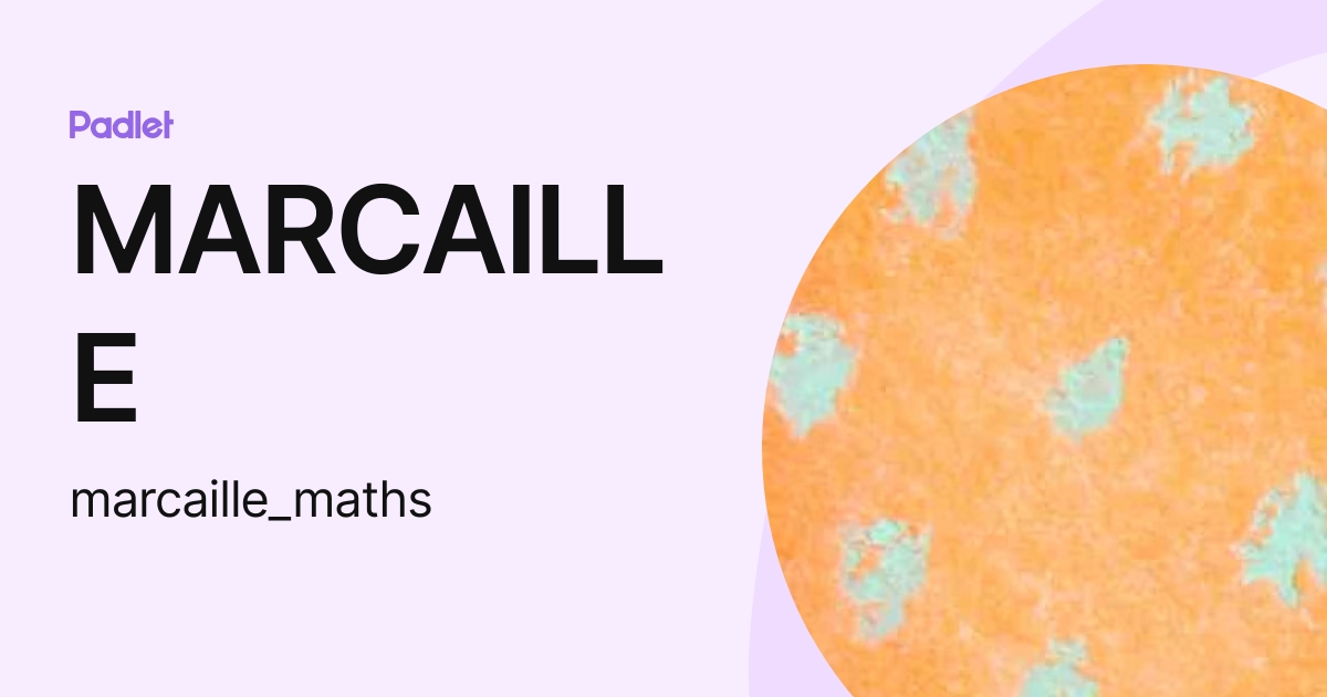 Profil de marcaille marcaille maths padlet
