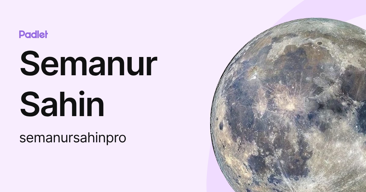 Semanur Sahin (semanursahinpro) profile | Padlet