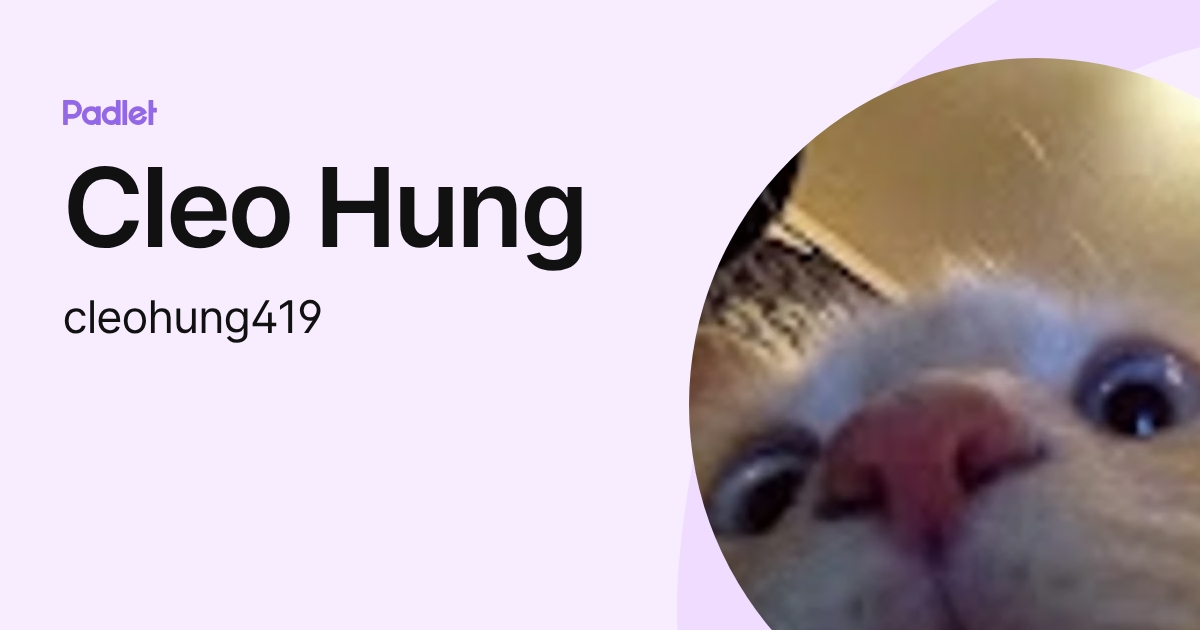 Cleo Hung (cleohung419) profile | Padlet