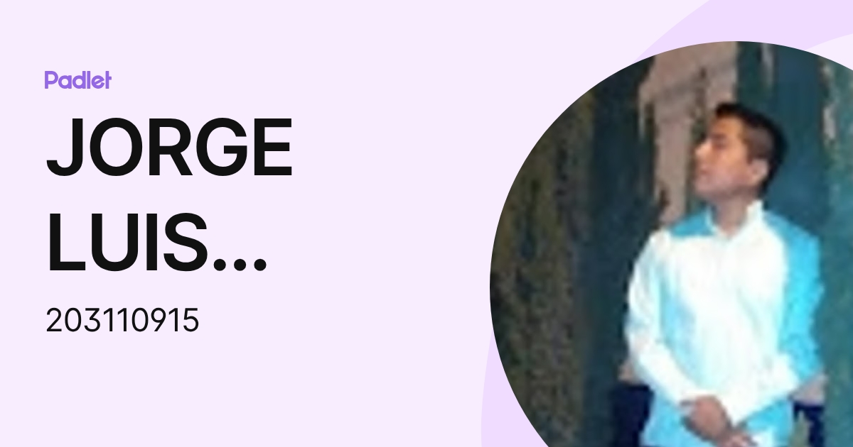 JORGE LUIS PEREZ REYES (203110915) profile | Padlet
