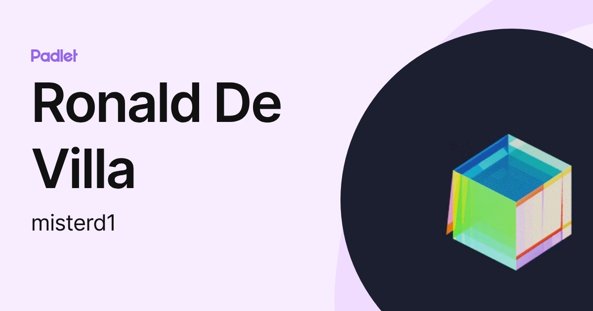 Ronald De Villa (misterd1) profile | Padlet