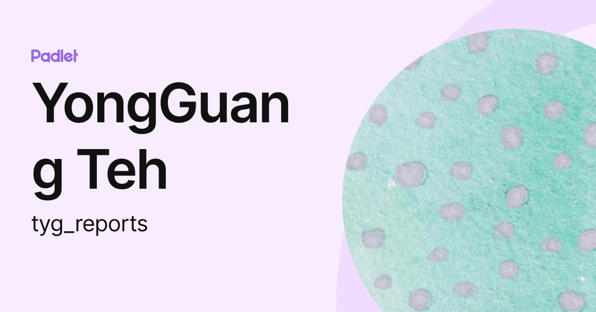 YongGuang Teh (tyg_reports) profile | Padlet