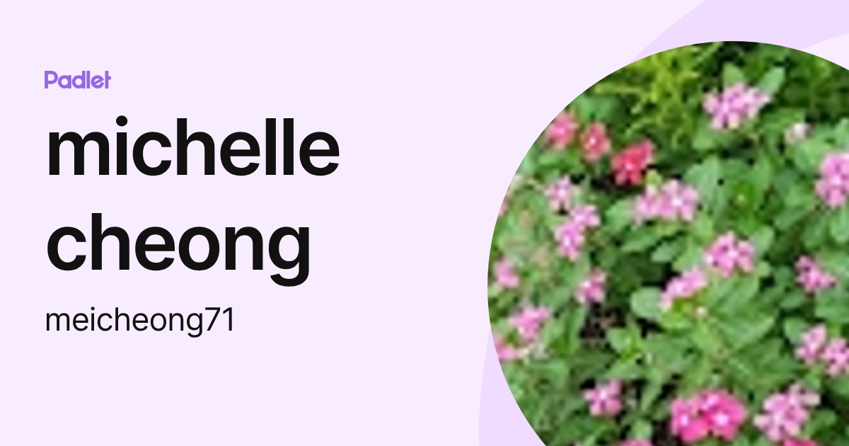 michelle cheong (meicheong71) profile | Padlet