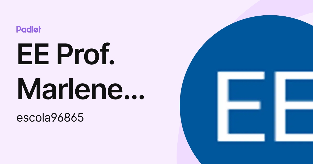 EE Prof. Marlene Marques de Barros (escola96865) profile | Padlet