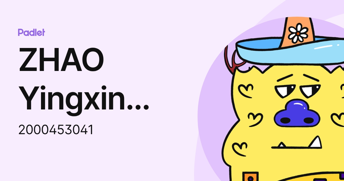 ZHAO Yingxin [YCIS-HK] (2000453041) profile | Padlet