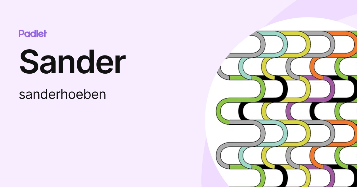 Sander (sanderhoeben) profile | Padlet