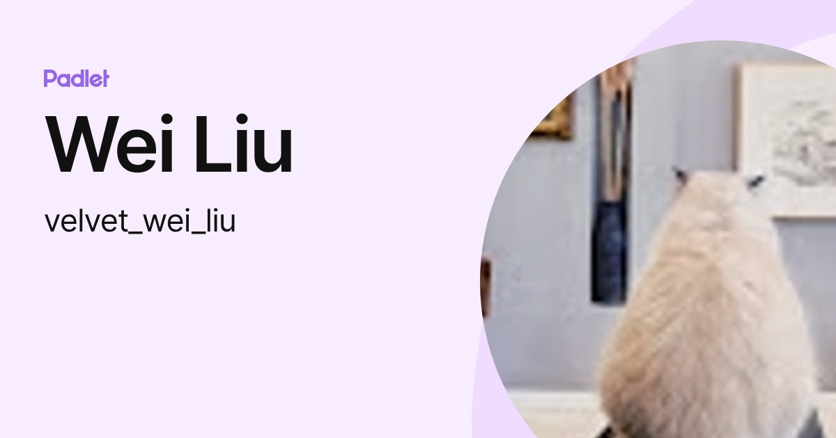 Wei Liu (velvet_wei_liu) profile | Padlet