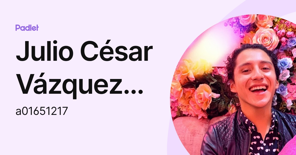 Julio César Vázquez Ruiz (a01651217) profile | Padlet