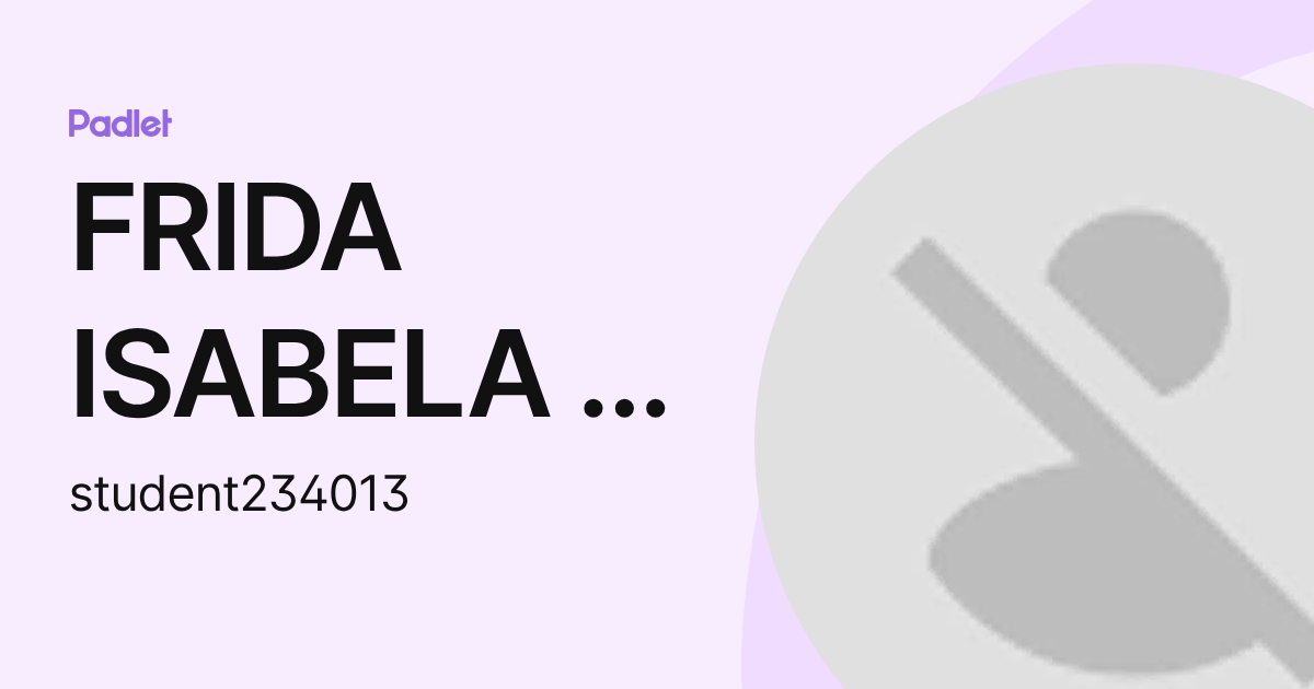 FRIDA ISABELA S J N 234013 (student234013) profile | Padlet
