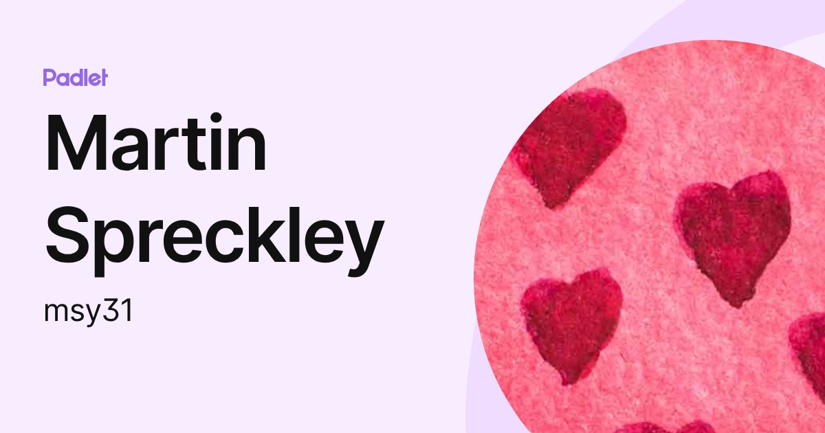 Martin Spreckley (msy31) profile | Padlet