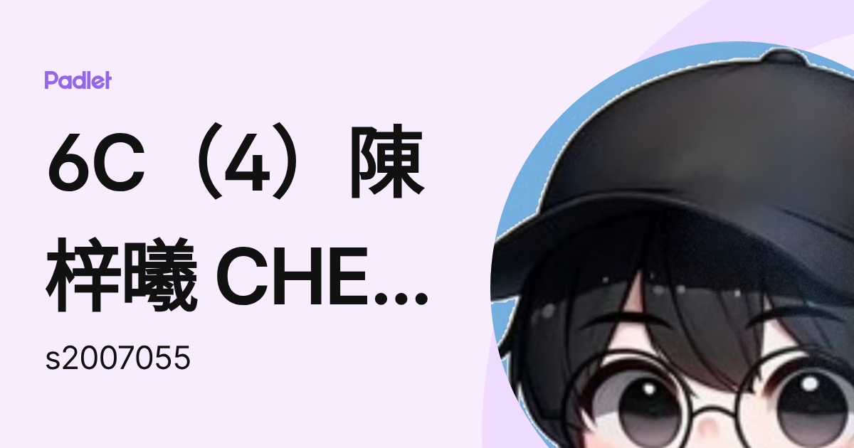 5C（4）陳梓曦 CHEN TSZ HEI (s2007055) profile | Padlet