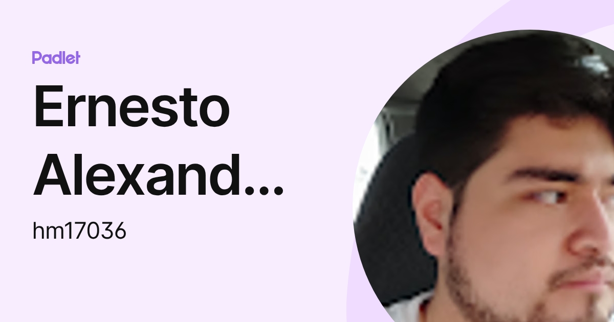 Ernesto Alexander Hernández Martínez (hm17036) profile | Padlet