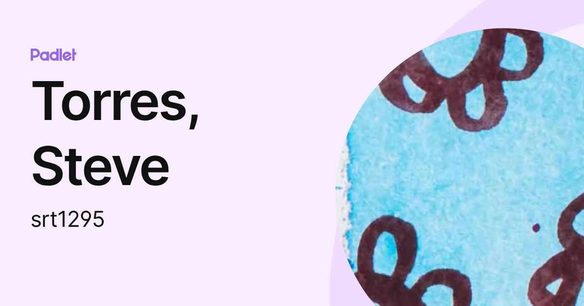 Torres, Steve (srt1295) profile | Padlet
