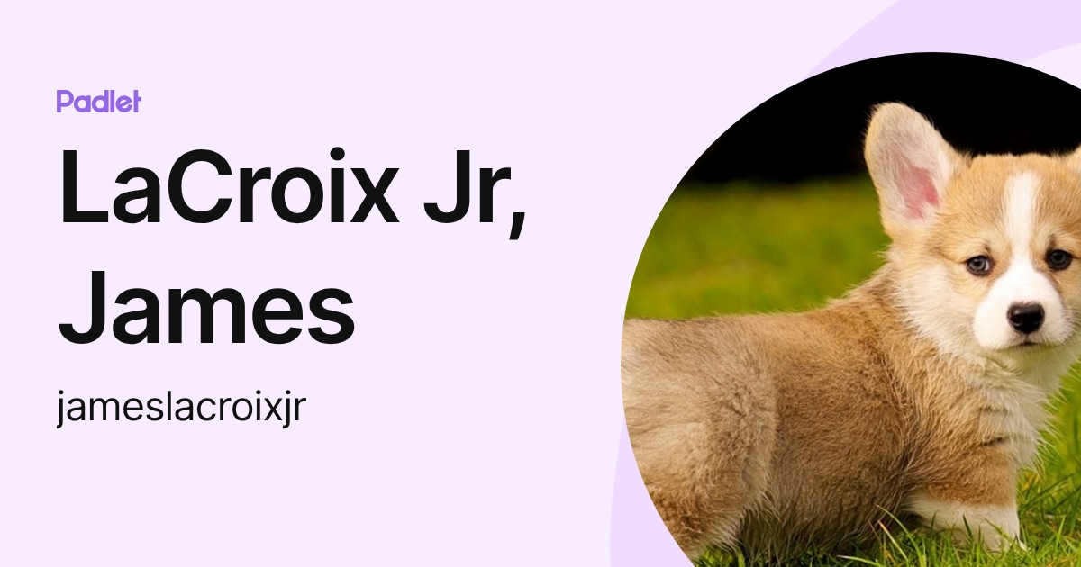 LaCroix Jr, James (jameslacroixjr) profile | Padlet