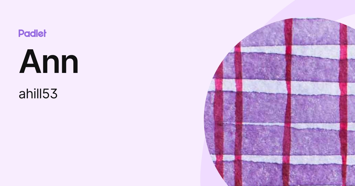 Ann (ahill53) profile | Padlet