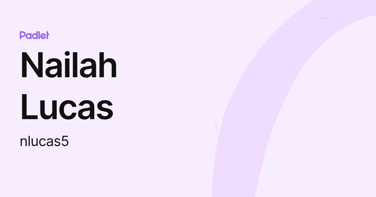 Nailah Lucas (nlucas5) profile | Padlet
