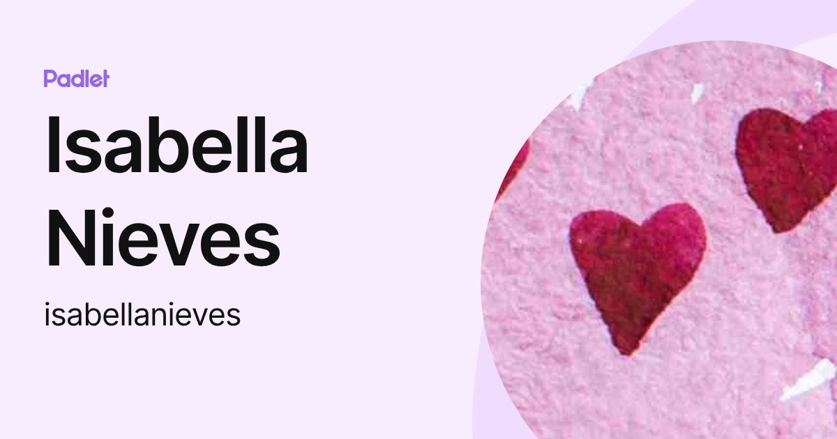 Isabella Nieves (isabellanieves) profile | Padlet