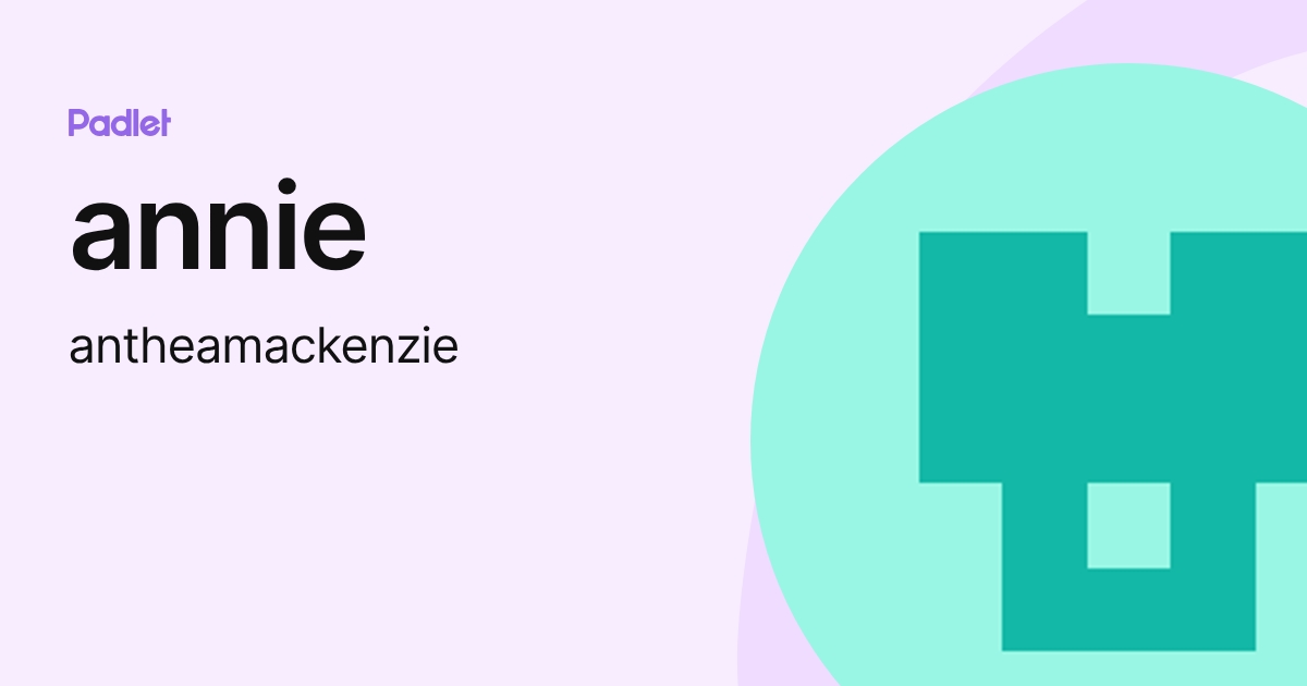 annie (antheamackenzie) profile | Padlet