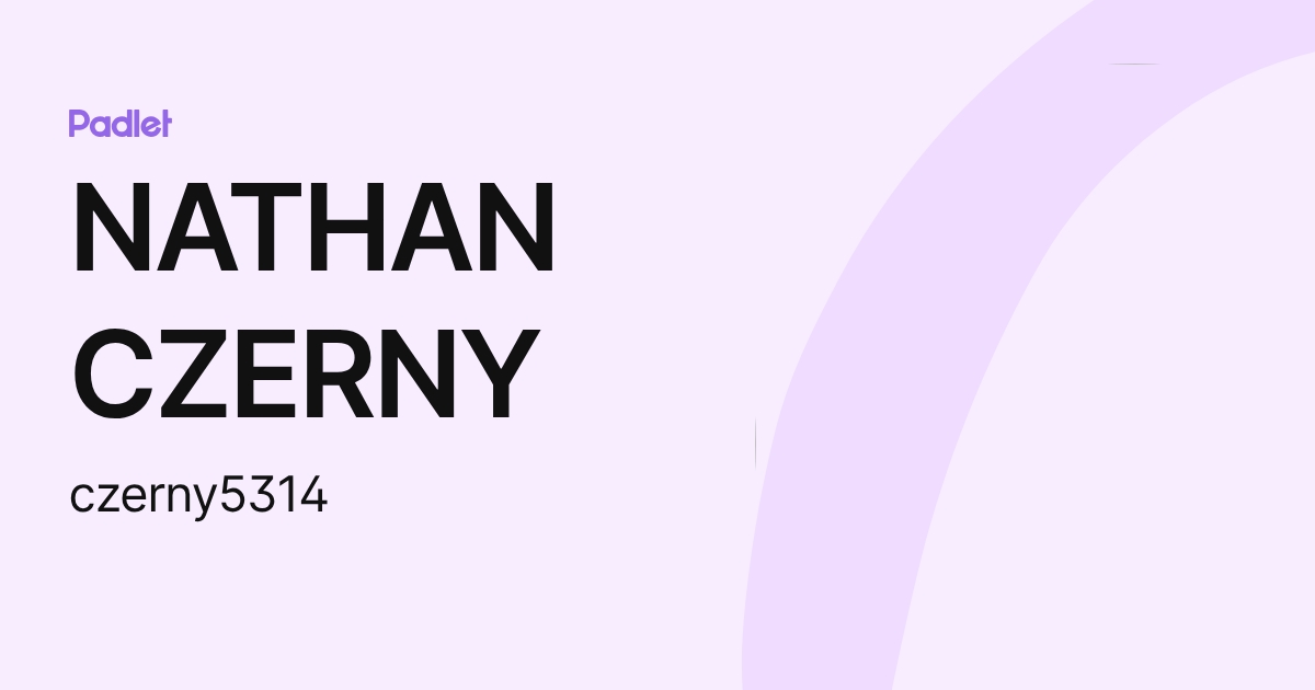 NATHAN CZERNY (czerny5314) profile | Padlet
