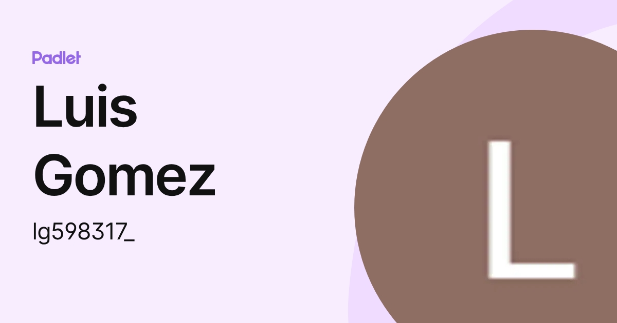 Luis Gomez (lg598317_) profile | Padlet