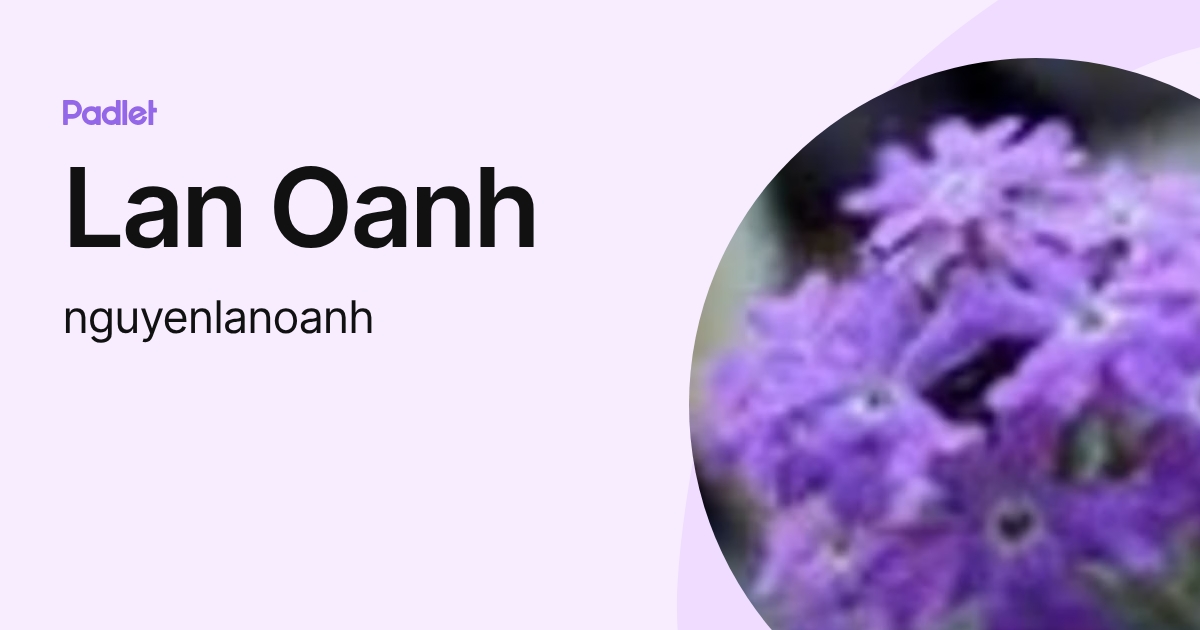 Lan Oanh (nguyenlanoanh) profile | Padlet