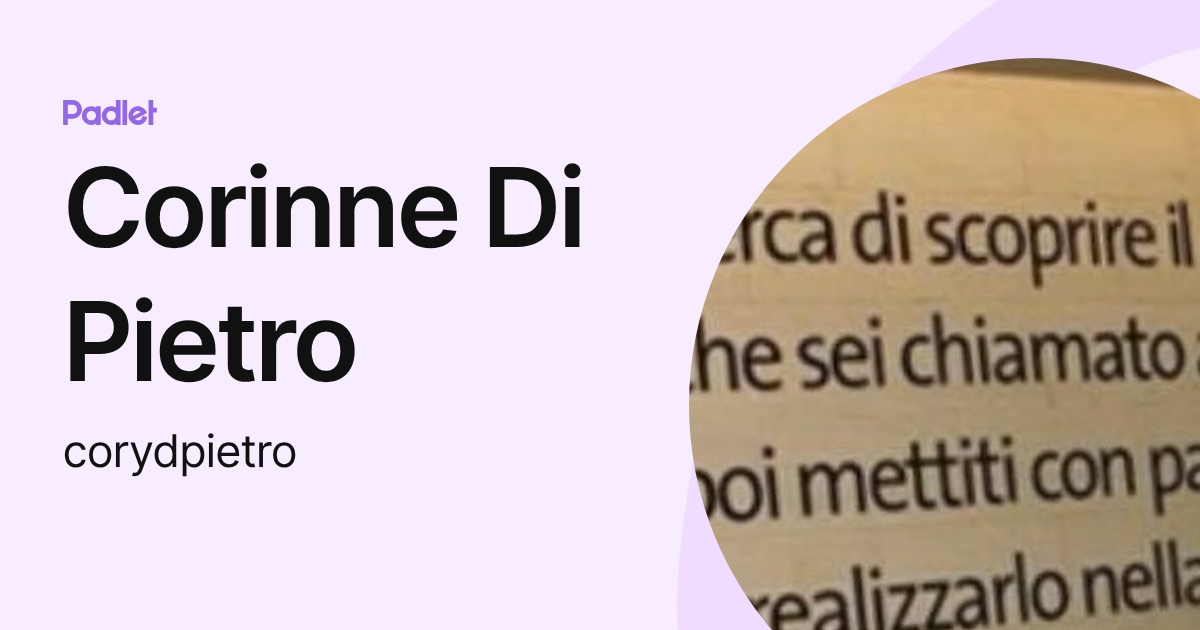 Corinne Di Pietro (corydpietro) profile | Padlet
