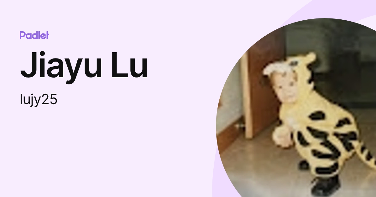 Jiayu Lu (lujy25) profile | Padlet