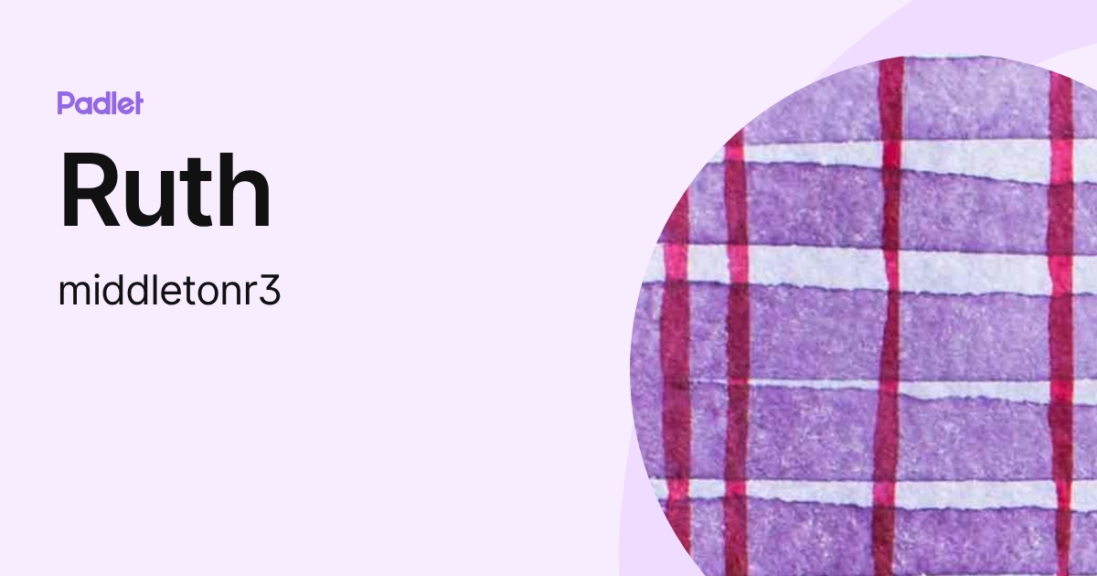 Ruth (middletonr3) profile | Padlet