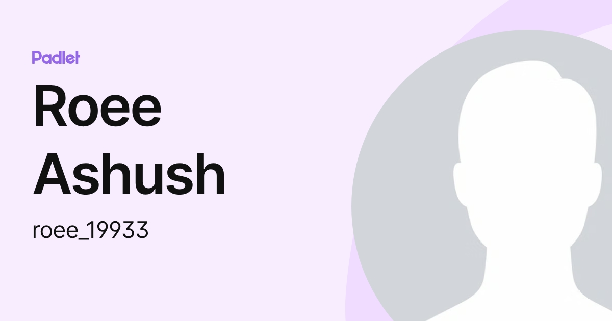 Roee Ashush (roee_19933) profile | Padlet