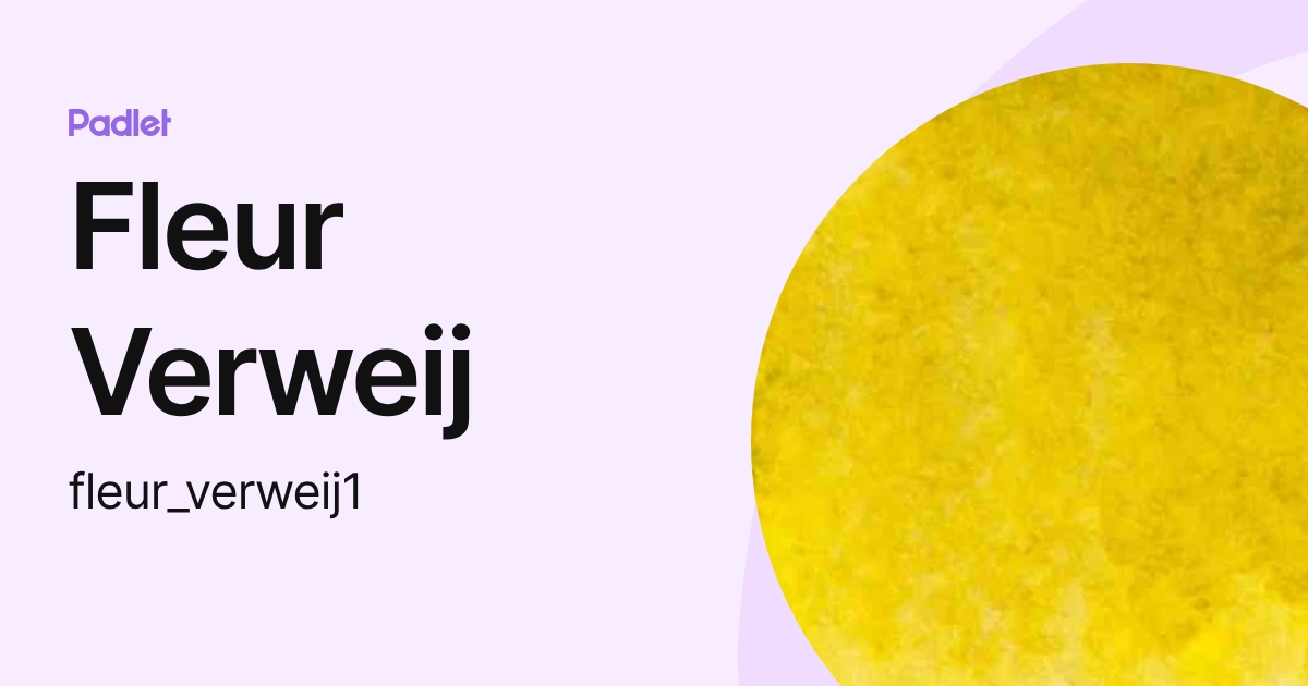 Fleur Verweij (fleur_verweij1) profile | Padlet