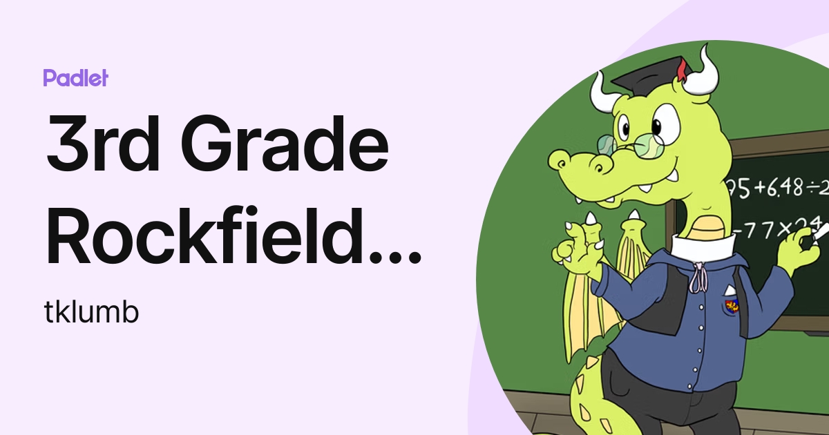 3rd Grade Rockfield Mrs. Klumb (tklumb) profile | Padlet