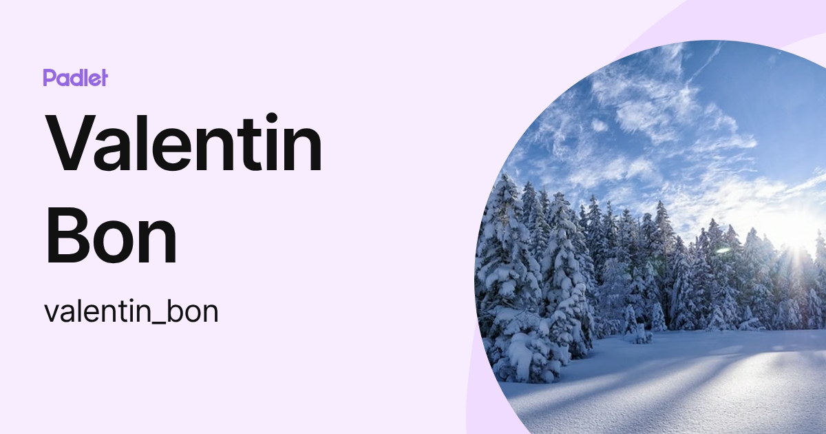 Valentin Bon (valentin_bon) profile | Padlet