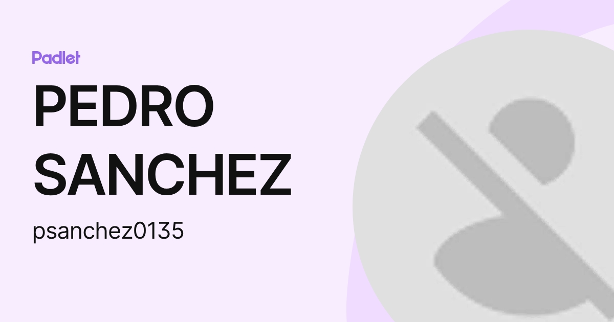 PEDRO SANCHEZ (psanchez0135) profile | Padlet