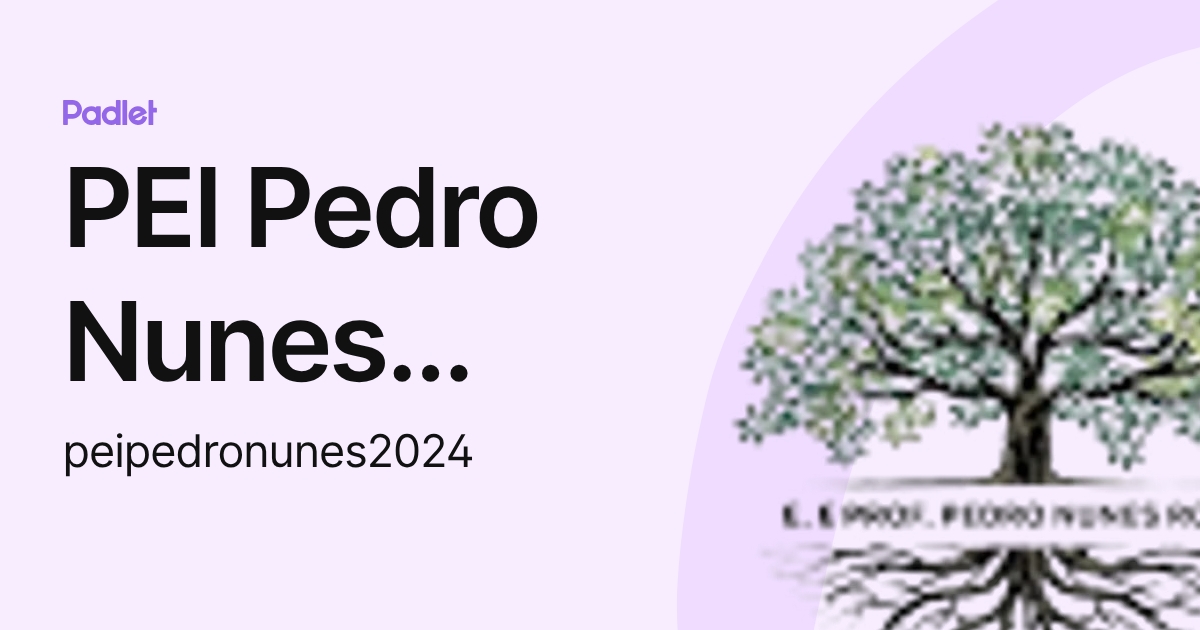 PEI Pedro Nunes Rocha - 2024 (peipedronunes2024) profile | Padlet