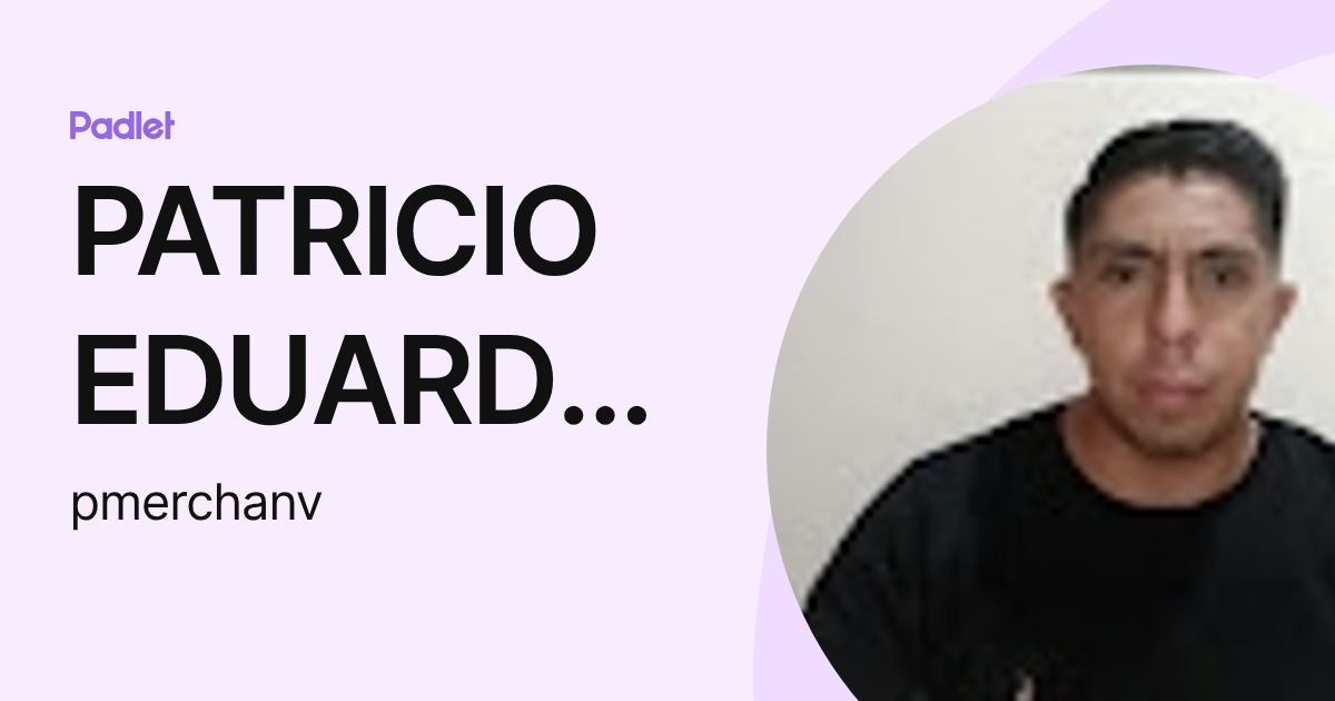 PATRICIO EDUARDO MERCHAN VERA (pmerchanv) profile | Padlet