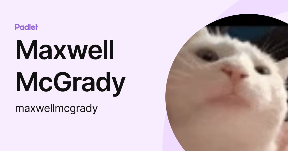 Maxwell McGrady (maxwellmcgrady) profile | Padlet