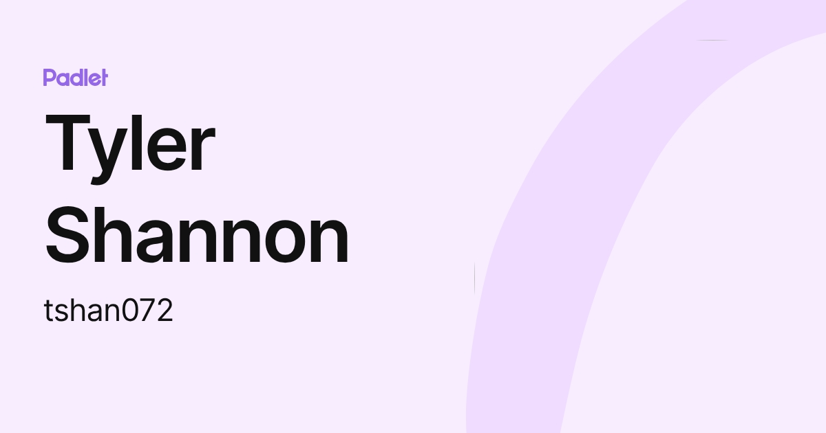Tyler Shannon (tshan072) profile | Padlet