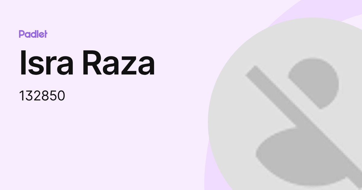 Isra Raza (132850) profile | Padlet