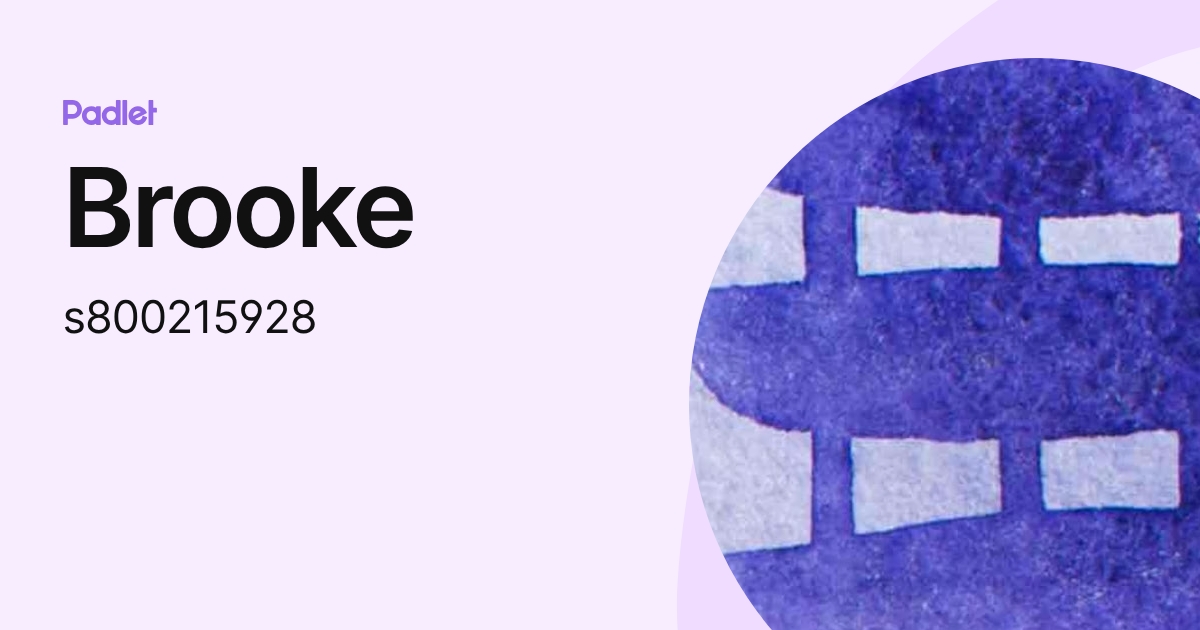 Brooke (s800215928) profile | Padlet