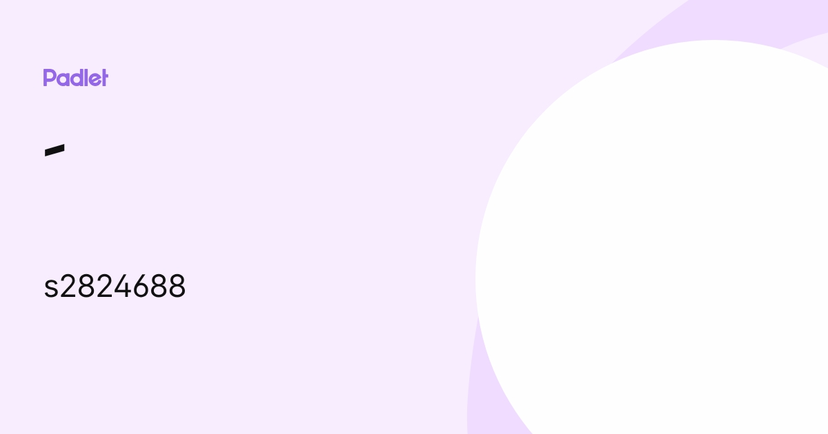 s2824688) profile | Padlet